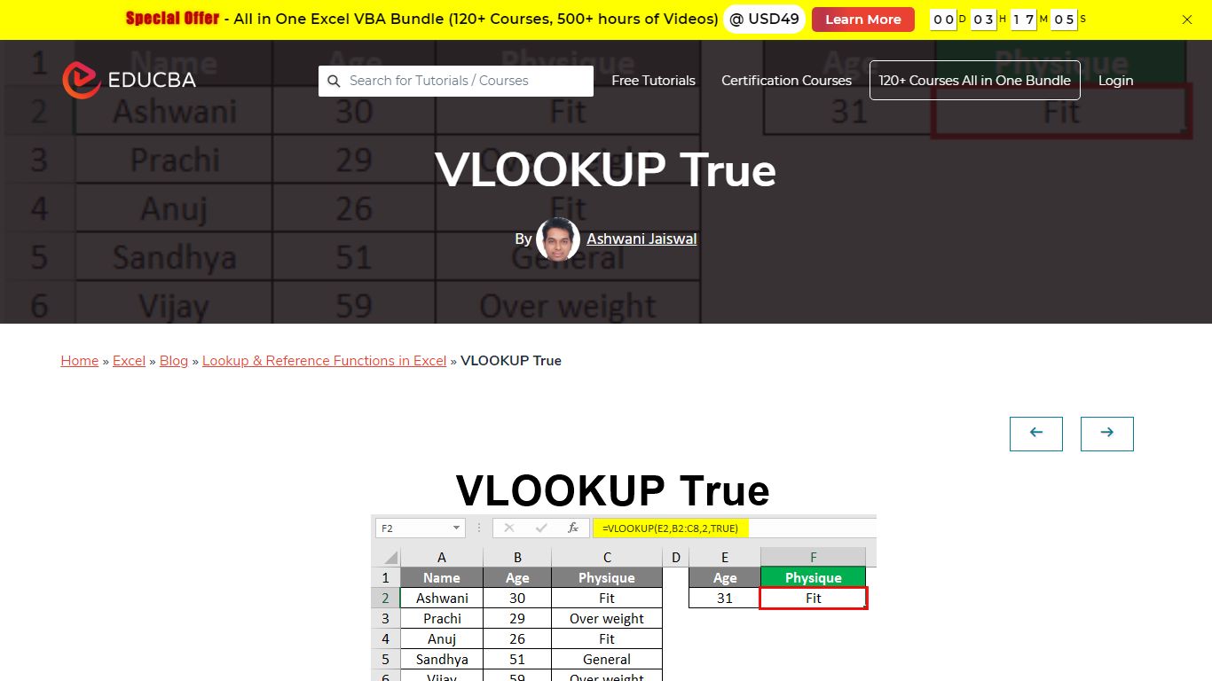 VLOOKUP True | How to Use VLOOKUP True with Examples - EDUCBA